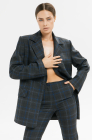Брюки прямые, серо-синий